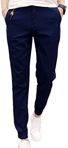 Grazing Mens Fashion One Side Pockets Horizontal Stripes Jogger Pants (XXL, 1305-Navy)