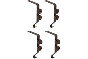 HL HOME Rustic Brown Metal Jingle Bell Stocking Holders Christmas Decoration 4 Ct