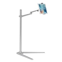 Viozon Tablet Floor Stand, Holder for iPad,Applicable to3.5~6inch Smart Phone and 7~13 inch Tablet Such as iPad, iPhone X, iPad Pro,iPad Mini, iPad Air 1-2 / iPad 2-4 (Silver)
