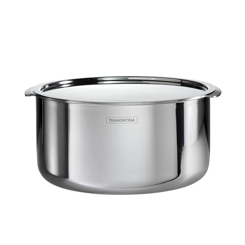 Tramontina Utsava 5.75-Quart Tri-Ply Clad Stainless Steel Tope with Lid, Large Patila Pot for Indian Cooking