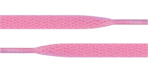 Flat Shoelaces 5/16" Wide Solid Colors Several Lengths For Sneakers and Shoes (Pink-45)
