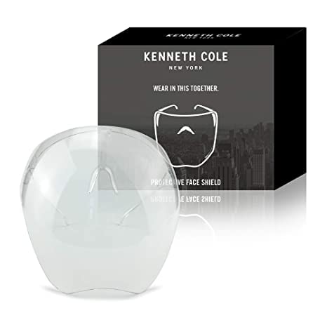 Kenneth Cole Goggle-Style Face Shield with 180° Safety Coverage: Anti-Fog Glasses and Clear Face Visor Integrated in One Design - Unisex Fashion Protective Wear for Men, Women, Clear Transparent