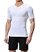 Lavento Men's Workout Shirts Cool Dry Short Sleeve Compression Tee Shirt (3 Pack-V Neck White,X-Large)