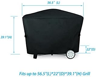 soldbbq Grill Cover 2000 and 3000 Series Grill Cover with Storage Bag BBQ Cover Waterproof, Heavy Duty Gas Grill Cover for Weber 7112,Brinkmann,Char Broil,Holland and Jenn Air-Black Polyester Fibre