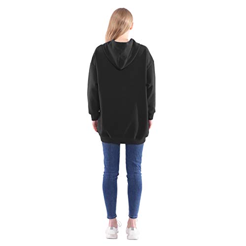 Lang Hoodies Dames Mode Zwart Wit Vlies Capuchon Sweatshirts met een Kap Pullover Oversized Grote Maat - Image 6