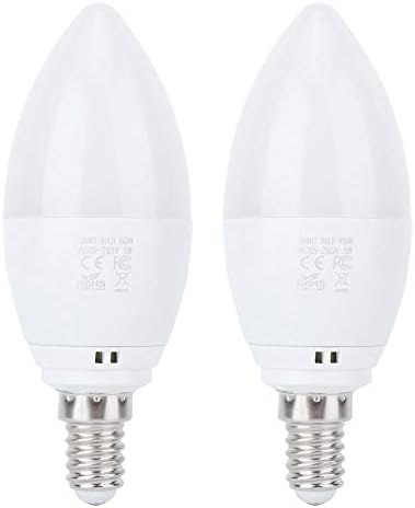 E14 Smart Bulb Candle Led Light Family WiFi RGB 5W Support Alexa and Google Energy Saving Lamp Super Bright Candle Bulb(2pcs)