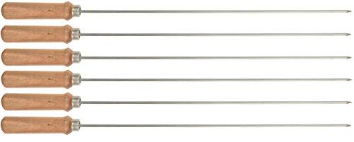 SAVI Stainless Steel Tandoor/Barbeque Skewers (Silver, 15-inch) - Set of 6 Pieces