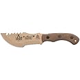 TOPS Knives Tom Brown Tracker #4 Full Tang Fixed Blade- Coyote Tan Coating Blade Finish- Coyote Tan Kydex Sheath w/Multi-Position Spring Steel Clip (Green Canvas Micarta Handle)