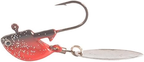Hanxing Joint Silver Glitter Red 1/4oz Willow Bladed Spin Jig Heads Original Jig Head