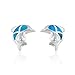 925 Sterling Silver Colored Dolphin Porpose Fish Post Stud Earrings