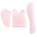 Jovivi Gua Sha Scraping Massage Tools, 3 Pcs Rose Quartz Multi-Shape Guasha Board for Face & Body, Natural Crystal Stone Gua Sha Facial Tool, Face Massager for Traditional Acupuncture Therapy