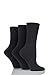 Ladies 3 Pair Gentle Grip Plain Cotton Diabetic Socks