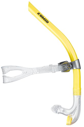 OMID Swim Snorkel for Swimming Laps, Training & Therapy with One-way Purge Valve and Adjustable Comfortable EVA Padded Head Strap for Adults and Teens