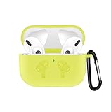 UPOLS Compatible with AirPods Pro Case, Protective Cover with Keychain, Bounce Carrying Case Compatible with Apple AirPods Pro Charging Case [2019 Release] Soft Slim Silicone Case Skin with (Yellow)