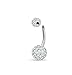 Andyle 316L Titanium steel Bling Disco Ball Crystal Belly Button Navel Ring Christmas Gifts 14 G