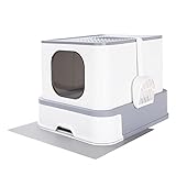 RIZZARI Large Foldable Cat Litter Box,Top Entry Cat