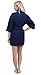 Turkuoise Women's Turkish Cotton Knee Length Lightweight Bridesmaids Waffle Kimono Robe Navy OS