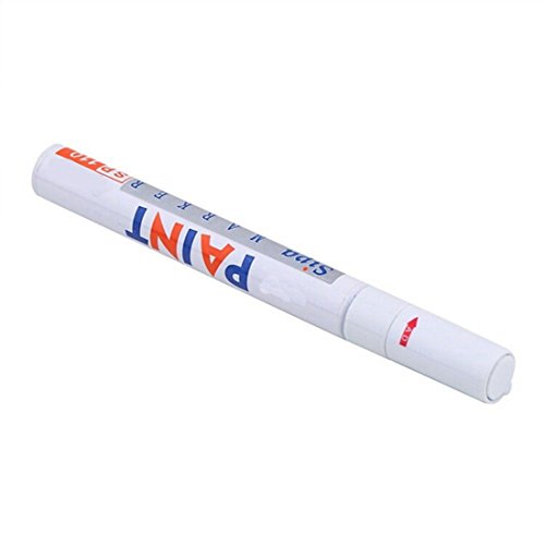 JiaUfmi Waterproof Permanent Touchup Paint Marker Pen for Car Tyre Metal Rubber Plastic Wedding Ablum Signature, white
