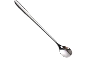 1 Pcs Pack Long Handle Iced Tea Spoon, 18.2cm/7.2 inch, Stainless Steel Mixing Spoon Soup Spoon, Silver