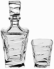 Set of 2 pieces, ste of 1 whiskey glass + 1 decanter of whiskey "IMPERIAL" lead crystal glass, glass (CRISTALICA KINGDOM powered by CRISTALICA)