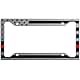 JASS GRAPHIX American Flag License Plate Frame (Black on Brushed with Green)
