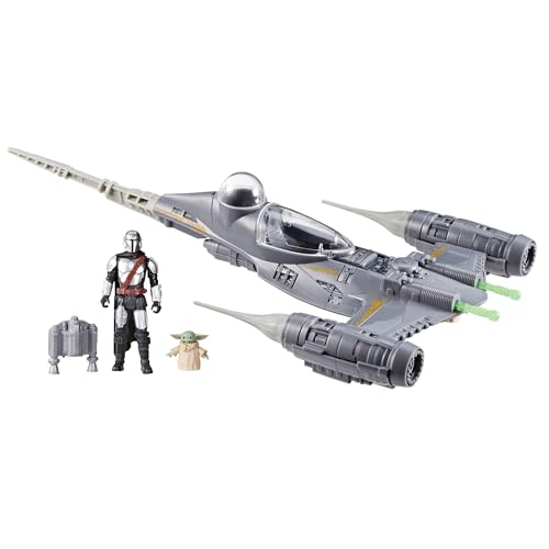 Epic Hero Series The Mandalorian's N-1 Starfighter - Figuras de Acción Juguetes para el Juego de rol, Nave Estelar con Mandaloriano y Grogu (Baby Yoda)