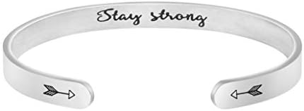 JoycuFFBracelets for Women Personalized Inspirational Jewelry Mantra Cuff Bangle Friend Encouragement Gift for Her