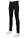 URBAN K Men's Skinny Fit Jeans, Black, 32W x 30L