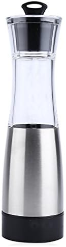 Stainless Steel Salt and Pepper Grinder Brushed Stainless Steel Pepper Mill and Salt Mill Grinder Easy to Refill Grinders Clear Acrylic Body Perfect for Kitchen Cooking Tool (silver)