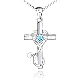 CHOKER Blue Cross Necklace for Women 925 Sterling