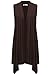 Meaneor Women's Lightweight Sleeveless Open Front Drape Cardigan Brown XXL