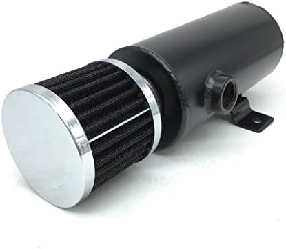 HotRod99 0.75L Aluminum Breather Catch Tank With Two 1/2 NPT Black