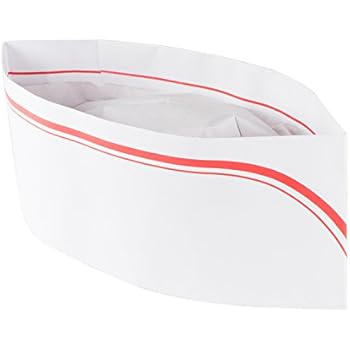 Retro Diner Food Server Soda Jerk Paper Cap for Classic Theme Restaurant Party Hats (6 Pack)