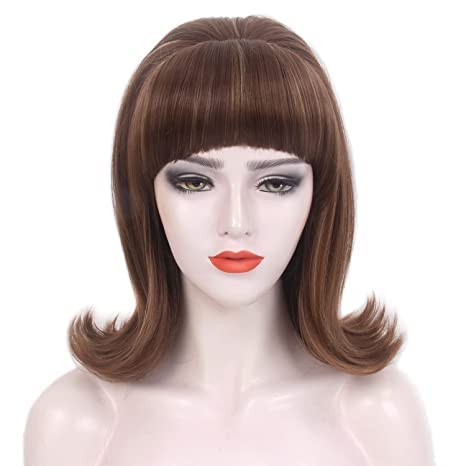 STfantasy Beehive 60s Wigs Gothic Wigs for Women Mrs Claus Fancy Dress Costume Cosplay Party Hair (Ash Brown)