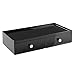 mDesign Plastic Modern Cosmetics Countertop Organizers for Vanity Cabinet to Hold Makeup, Beauty Products - 2 Drawer Wide, Black