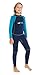 NATYFLY Kids Wetsuit, 2.5mm Neoprene Thermal Swimsuit, Full Wetsuit for Girls Boys and Toddler, Long Sleeve Kids Wet Suits for Swimming (Blue-2MM-Long Sleeve, 6)