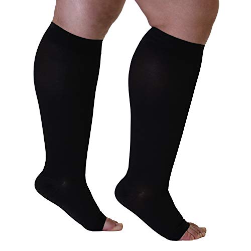 6XL Mojo Opaque Compression Socks, Bariatric Extra Wide Calf (6XLarge