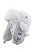 FUR WINTER Rabbit Fur Diamond Quilted Nylon Aviator Bomber Trapper Hat