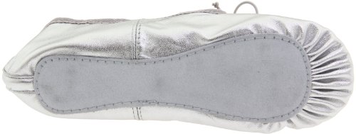 Dance Class Women's B702 Full Sole Metallic Ballet Slipper,Silver,10 M US