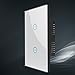 Syue WiFi Smart Wall Light Touch Panel Switch,Remote Control with Smart Phone,Compatible with Alexa and Google Assistant,Timer Function,Wireless Lighting Control(Wall Switch 2 Gang)