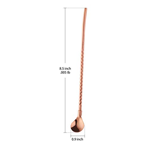 GuDoQi 6 Pack Drinking Spoon Straws 8.5 inch Stainless Steel Reusable Mixing Twisted Straws Spoon Suitable for Coffee Milkshake (Rose Gold) - Thumbnail 2