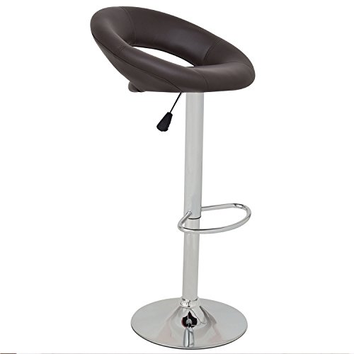 GentleShower Bar Stool, PU leather Barstool Single Semi Circle Shape 360 Degree Swivel Height Ad ...