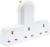 Invero 3 Way Multi Mains Socket Adapter UK 3 Pin Plug 13A White Cable Free view 6
