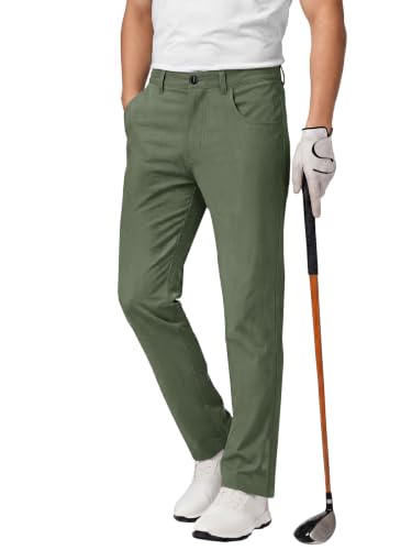 Runcati Mens Golf Pants Stretch 30"/32"/34" Casual Relaxed Fit Dress Slacks at Amazon