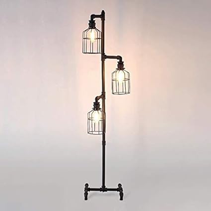 black iron pipe floor lamp