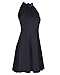 OUGES Women's 2025 Summer Black Halter Neck Sleeveless Tie Back Swing A-Line Sundress Cocktail Dress(Black,M)