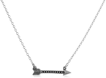 925 Sterling Silver Small Archary Arrow Pocahantas Katnis NativeAmerican Style Pendant Necklace (16 Inches)