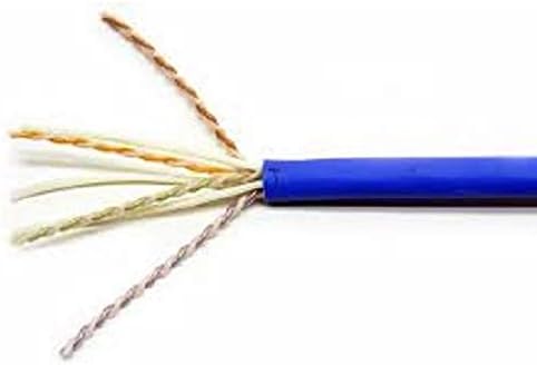 Berk-TEK 10130484 23 AWG 4 Pair 2C Solid BC Cat 6A Plenum FEP/FRPVC Blue Indoor Data U/UTP Cable