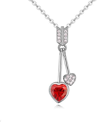 Fariishta Jewelry Red Crystal Core Lock Zircon Love Pendant Necklace