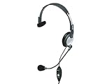 Andrea Communications NC-181VM USB On-Ear Monaural Computer Headset with noise-canceling microphone, in-line volume/mute controls, and built-in external sound card and USB plug